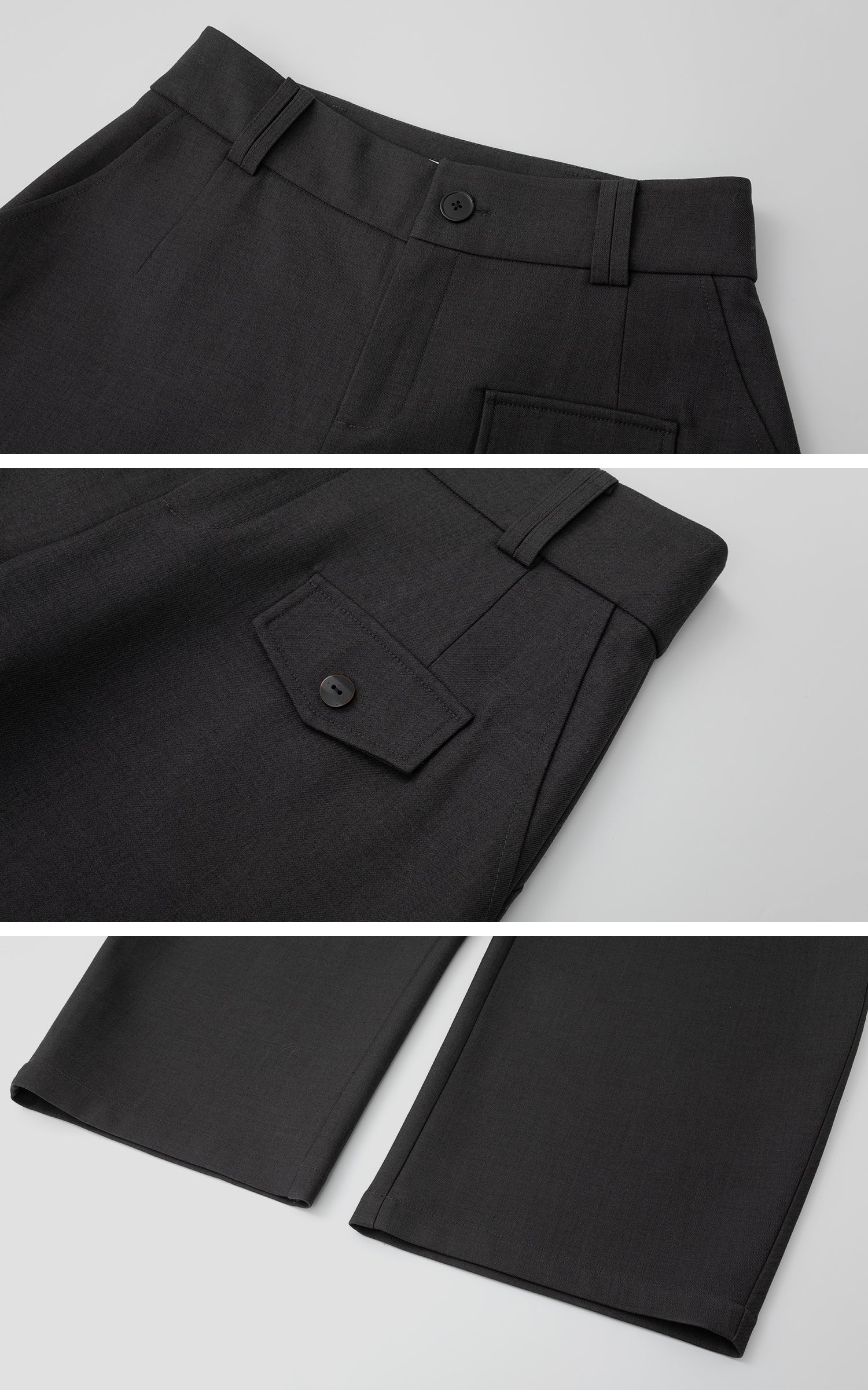 IAMXIAA ポケットフラップディテール付きストラクチャードワイドレッグテーラードパンツ