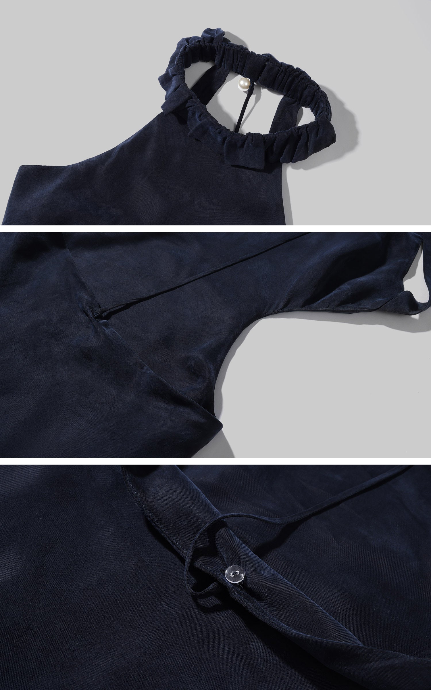 Hydrae Robe longue dos nu à découpes et col halter