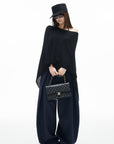IAMXIAA Haut poncho drapé à côtes transparent