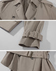 Rase le sol Belted Double-Breasted Sculpted Trench Jacket