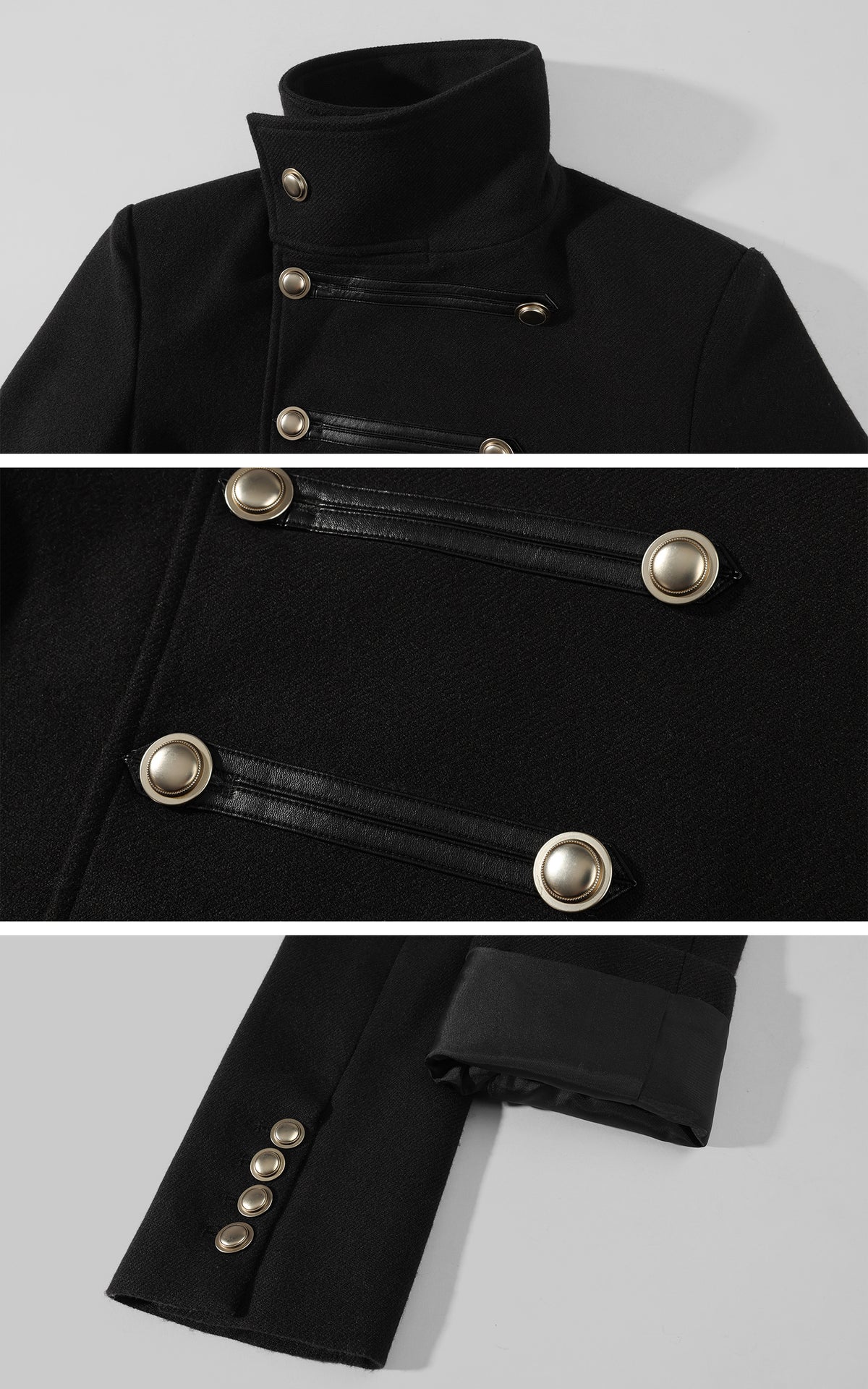 0122stepll High Collar Cropped Military Jacket