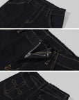 Rase le sol Pantalon en jean évasé à bords bruts