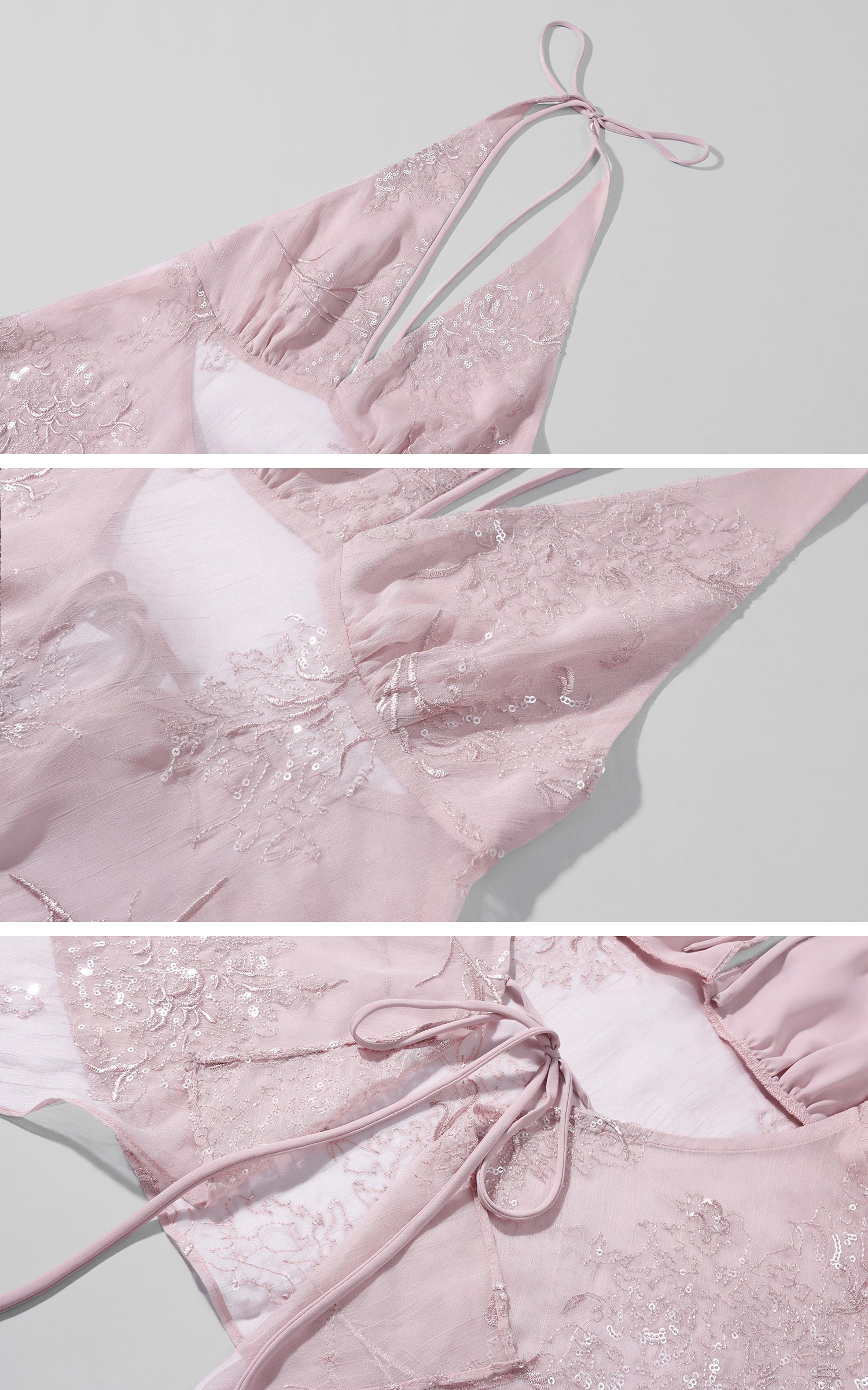 Hydrae Sheer Embroidered Halter Top