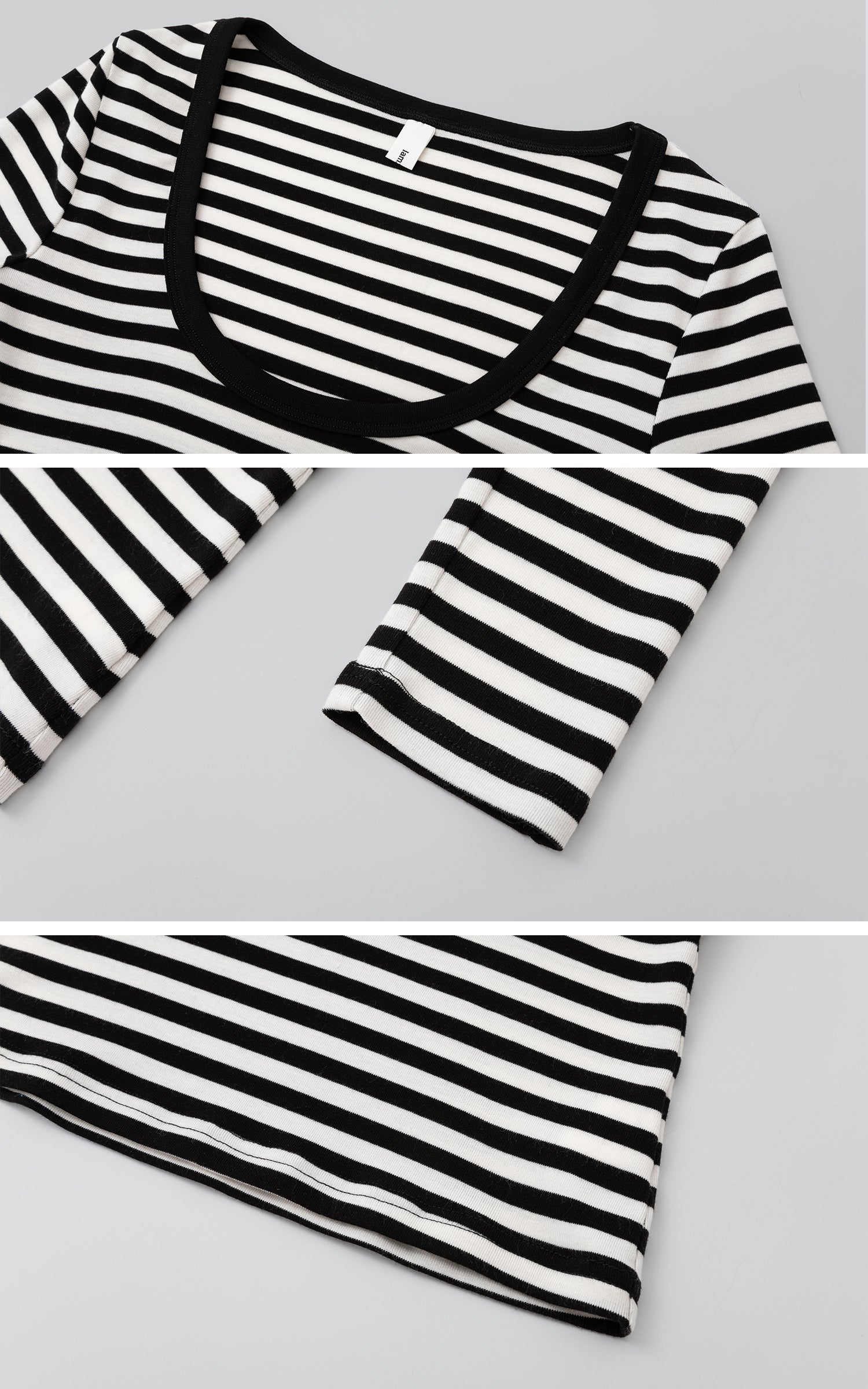 IAMXIAA Retro Striped Slim Top