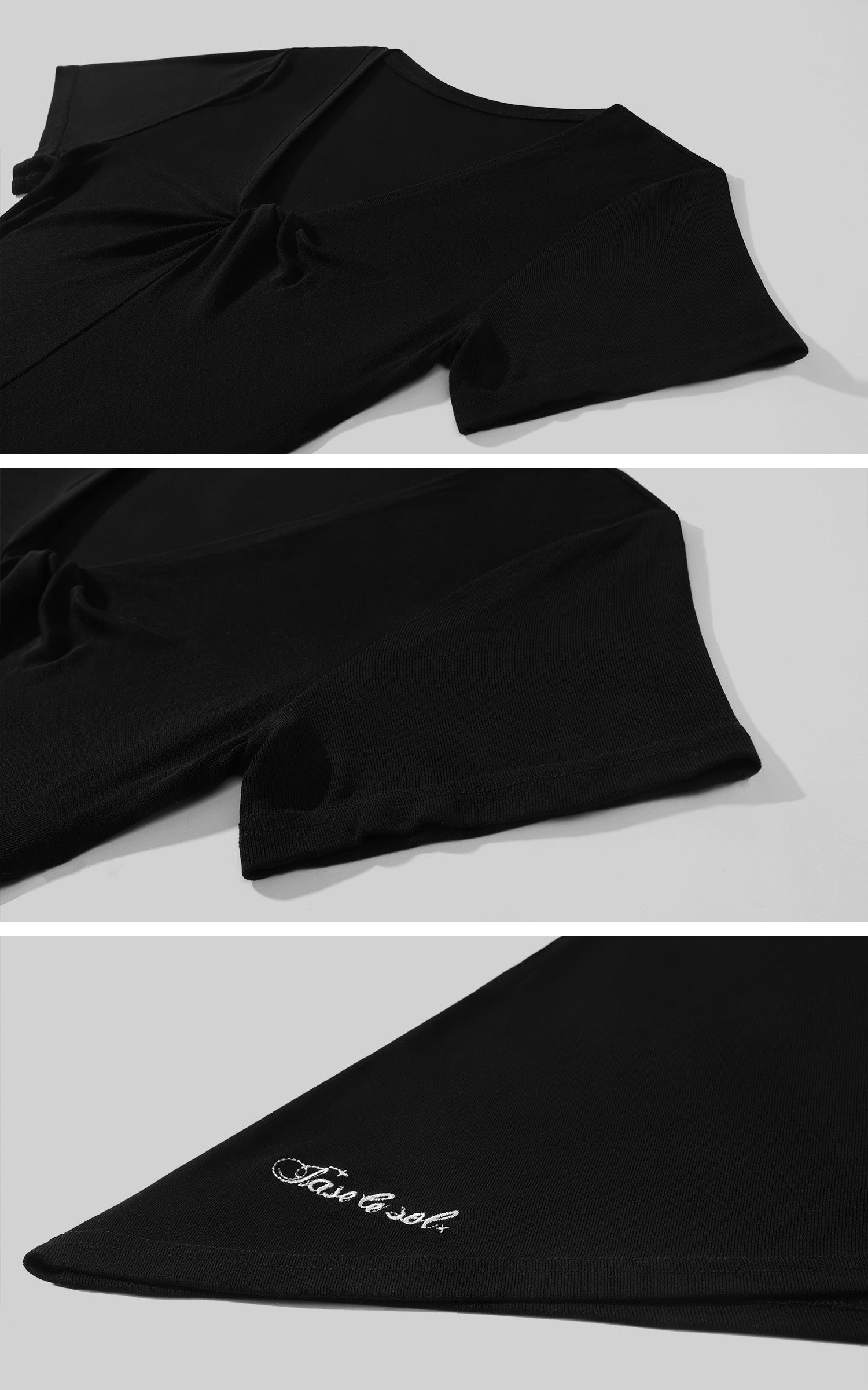 Rase le sol Draped Twist Front Asymmetric T-Shirt