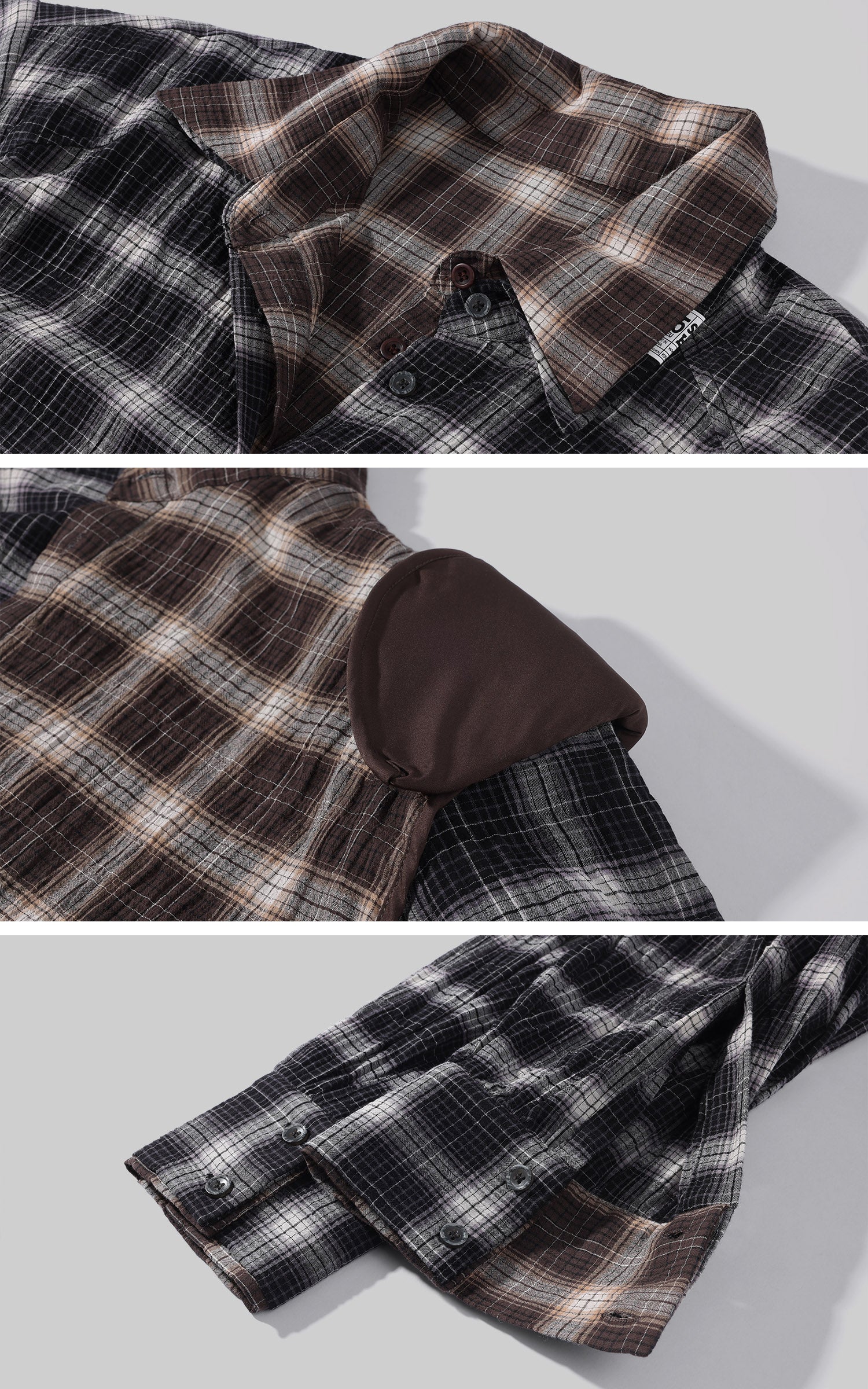 WARDEN EDGE Contrast Plaid Oversized Shirt