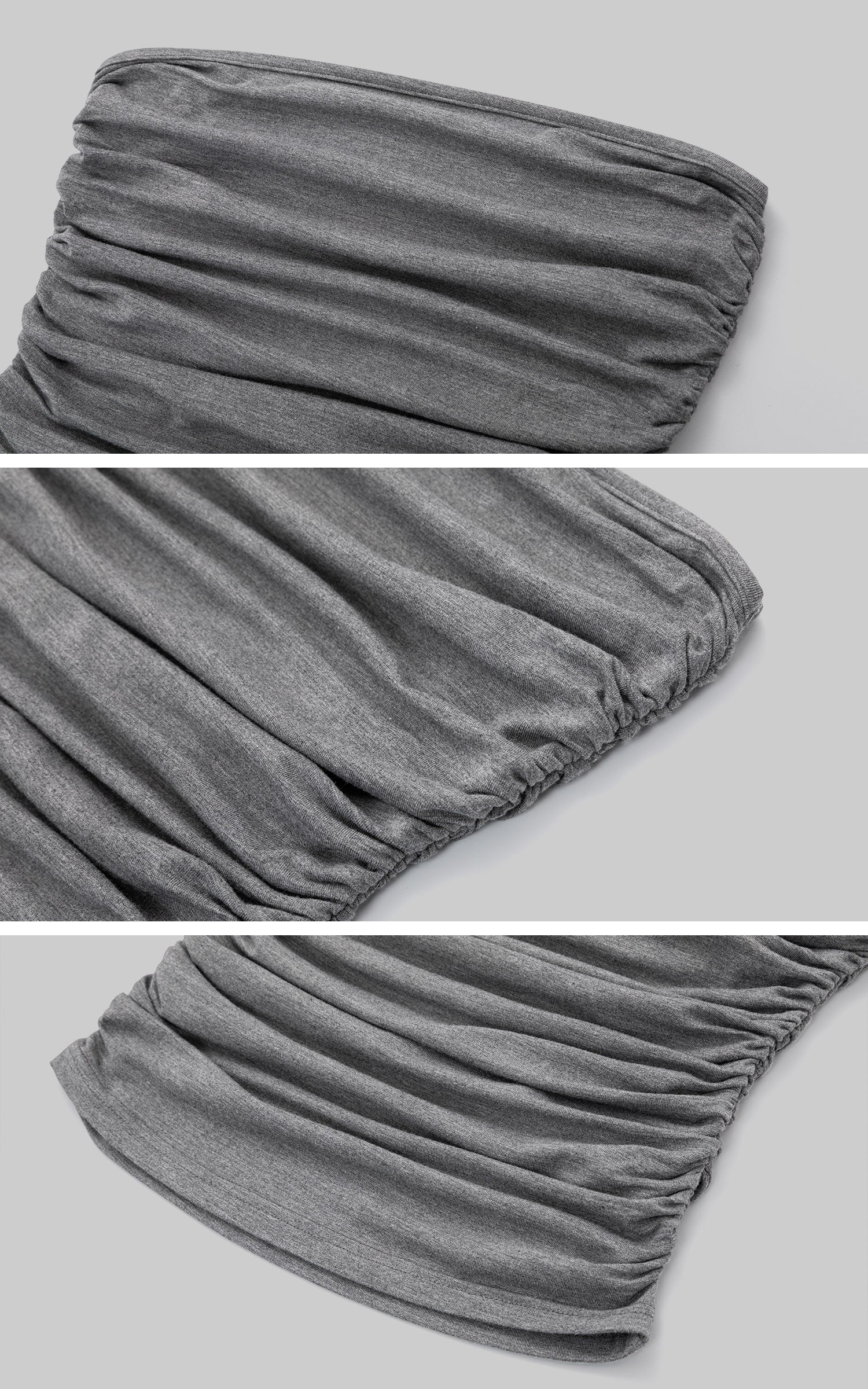 IAMXIAA 셔링 스트랩리스 튜브탑 &amp; 드레이프 맥시 스커트 세트 슬림핏 바디콘 우아한 투피스 아웃핏