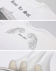 Rase le sol T-shirt graphique vintage délavé "Amor Fati"