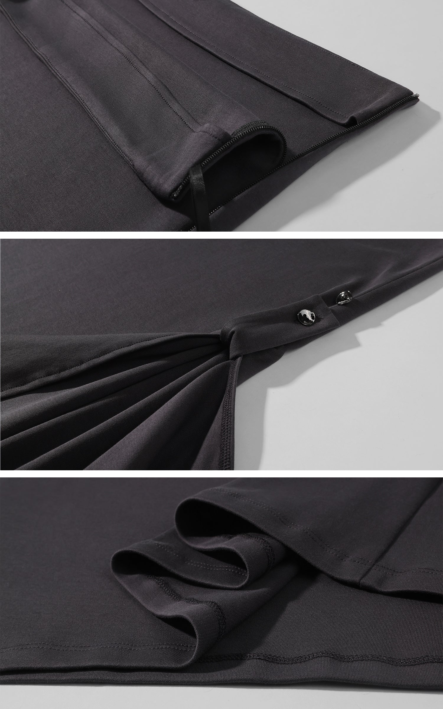 0122stepll Asymmetric Draped Midi Skirt