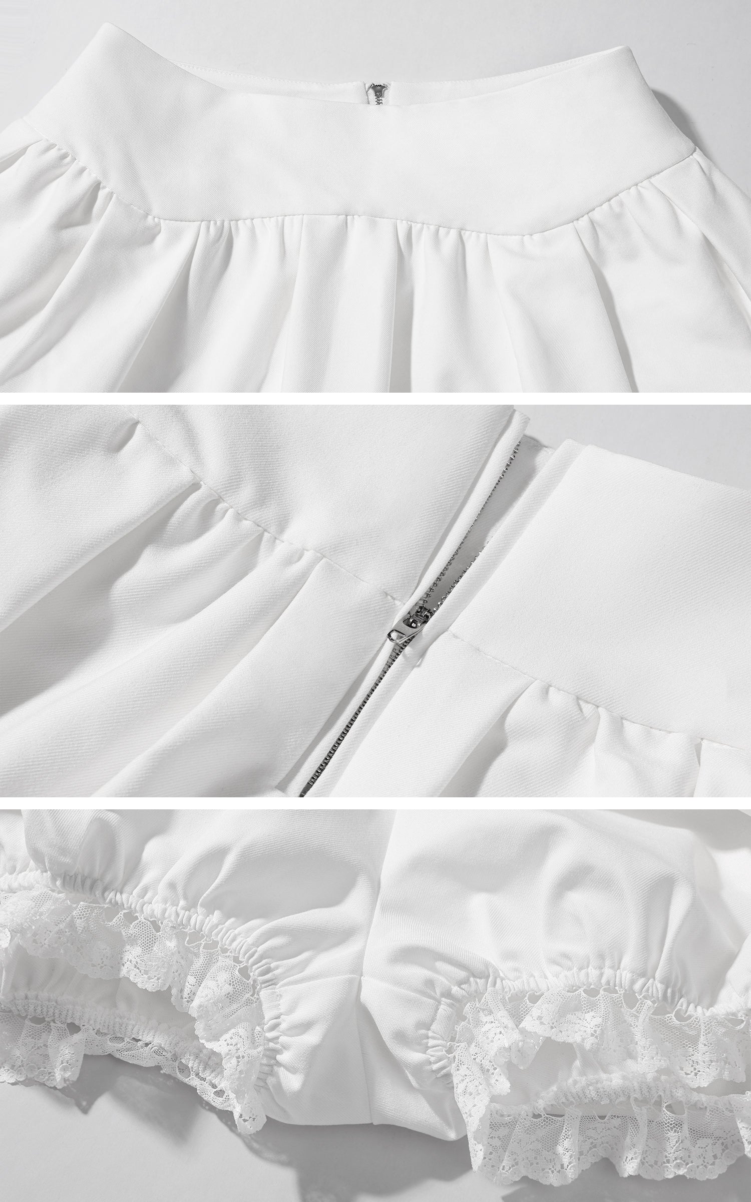 WARDEN EDGE Lace Trim Layered Mini Skirt