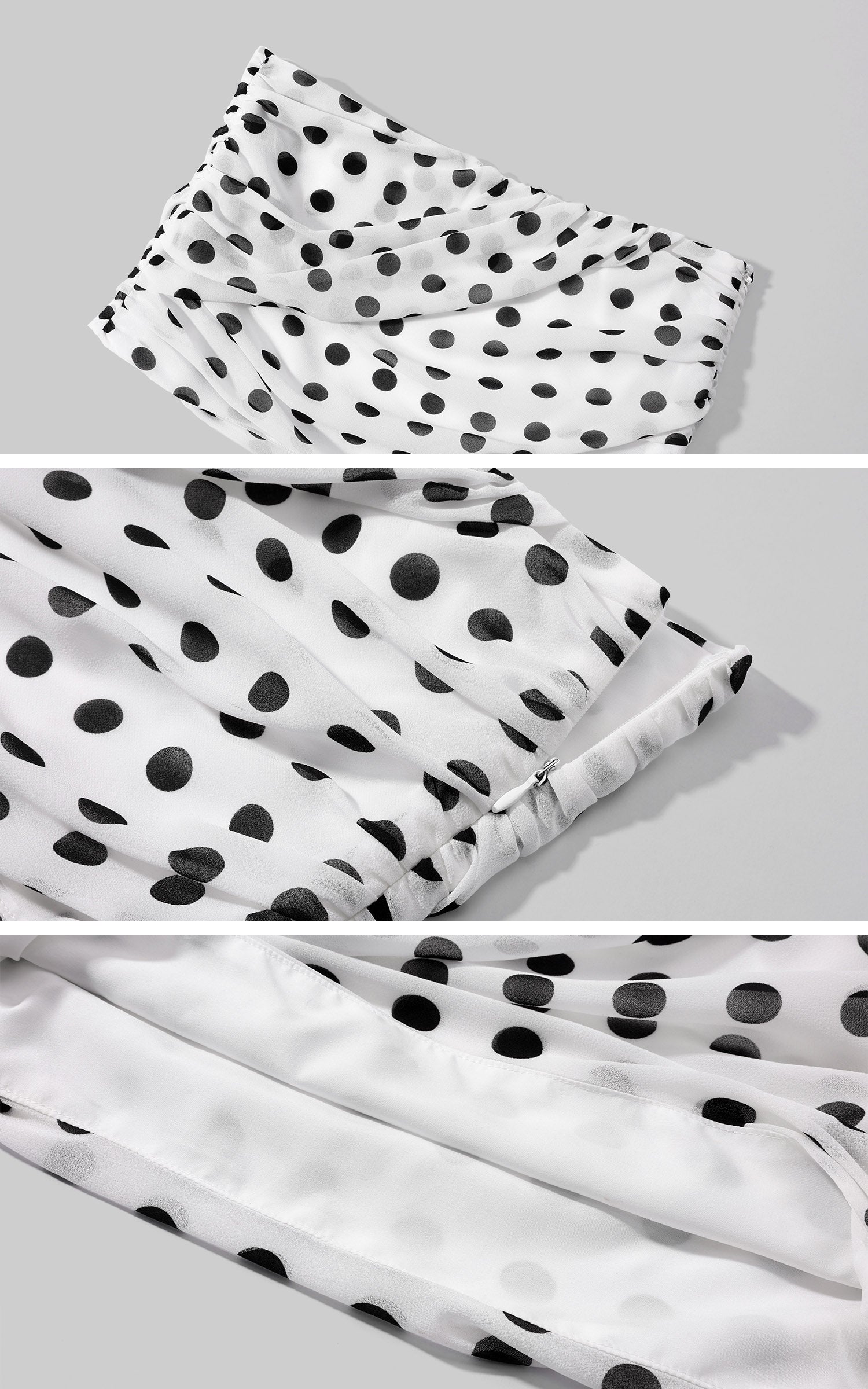 Hydrae Polka Dot Ruched Mini Skirt High Rise Bodycon Fitted Micro Skirt