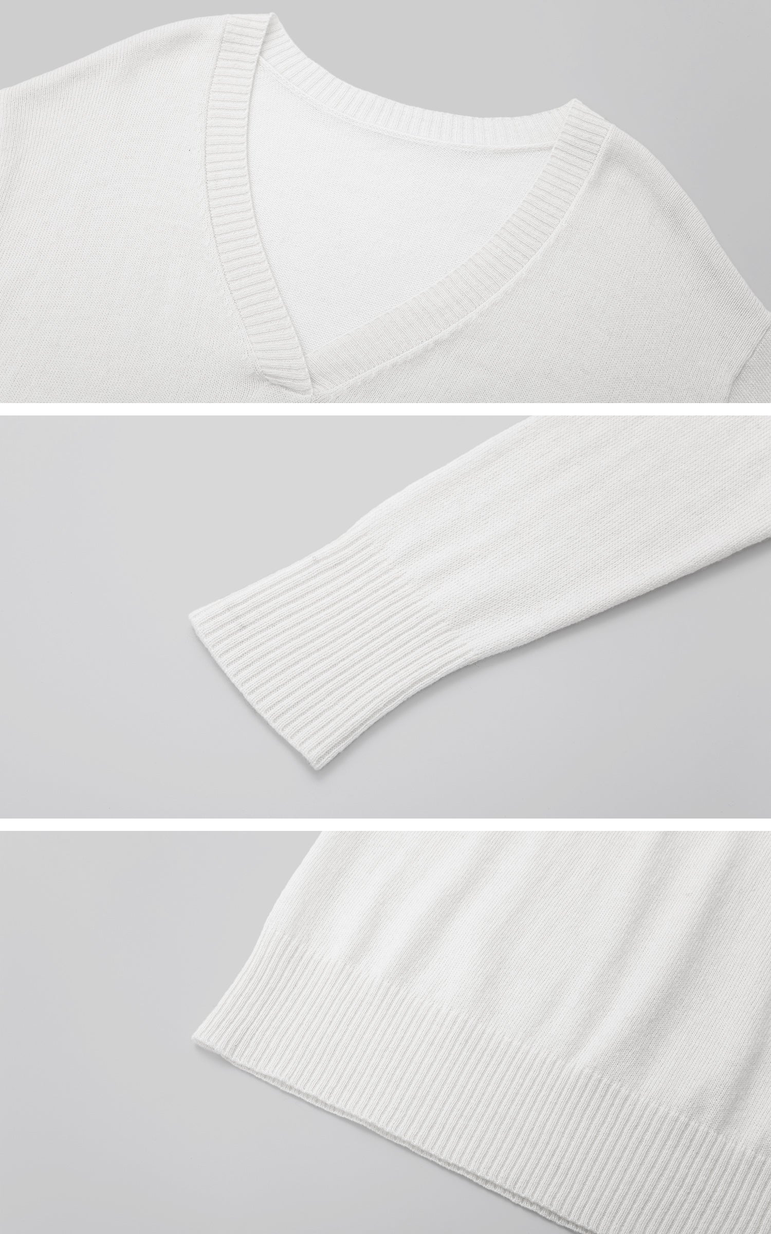 Pull en maille à col en V décontracté