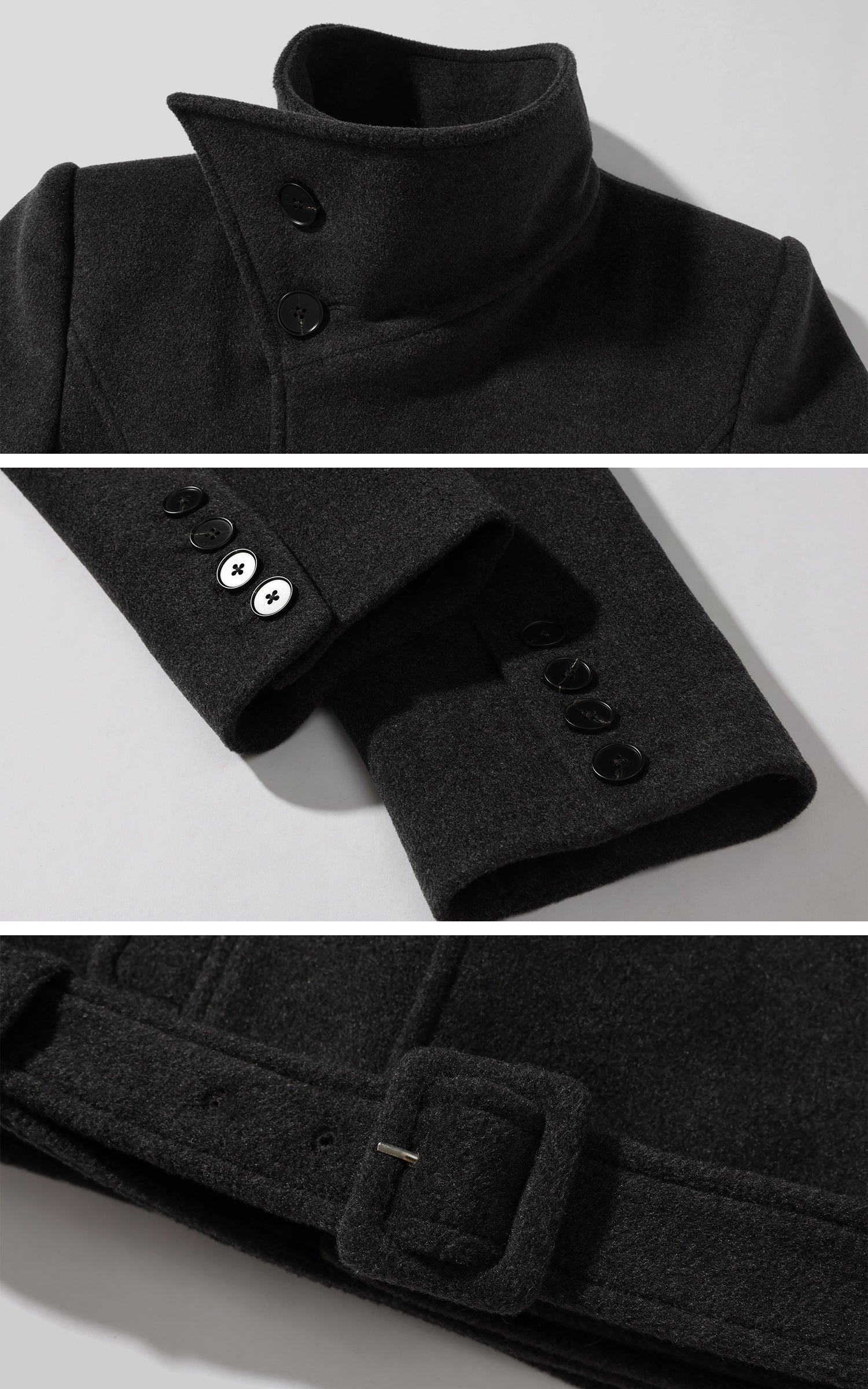 WARDEN EDGE Structured Cropped Wool Coat and Pleated Mini Skirt Set