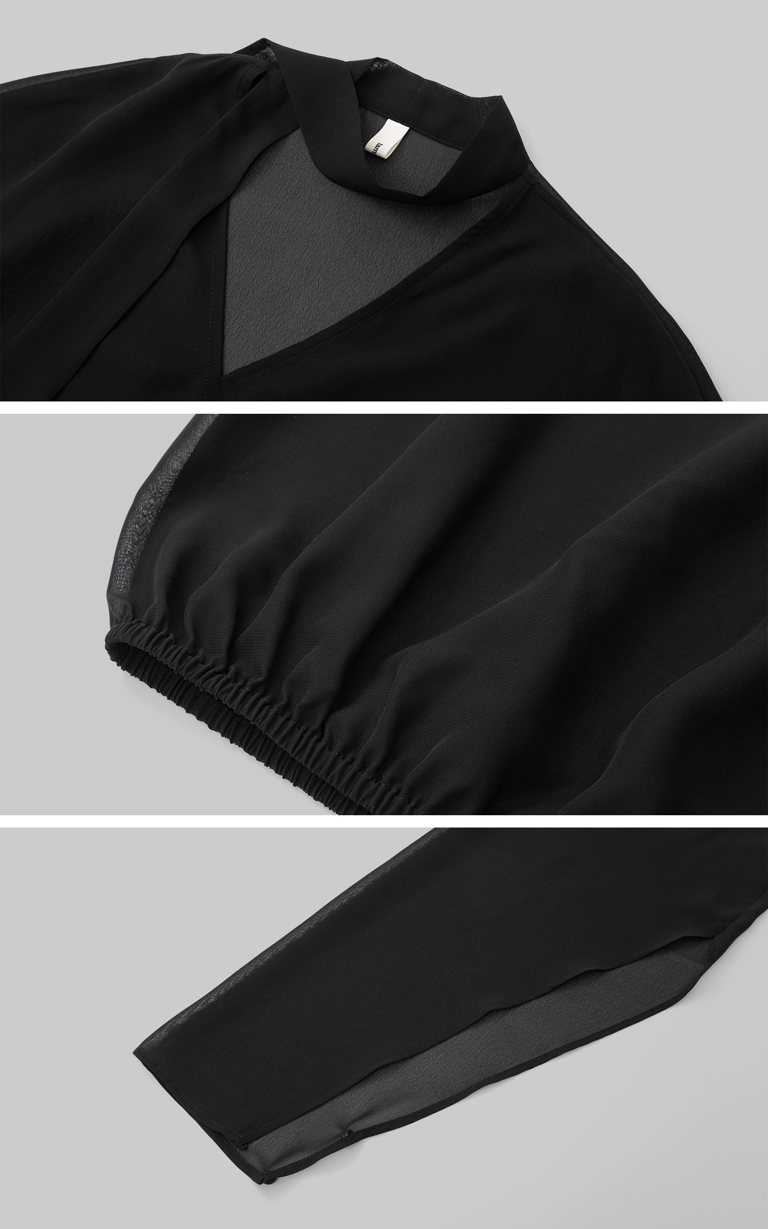 IAMXIAA Sheer Flowing Chiffon Top with Scarf Detail