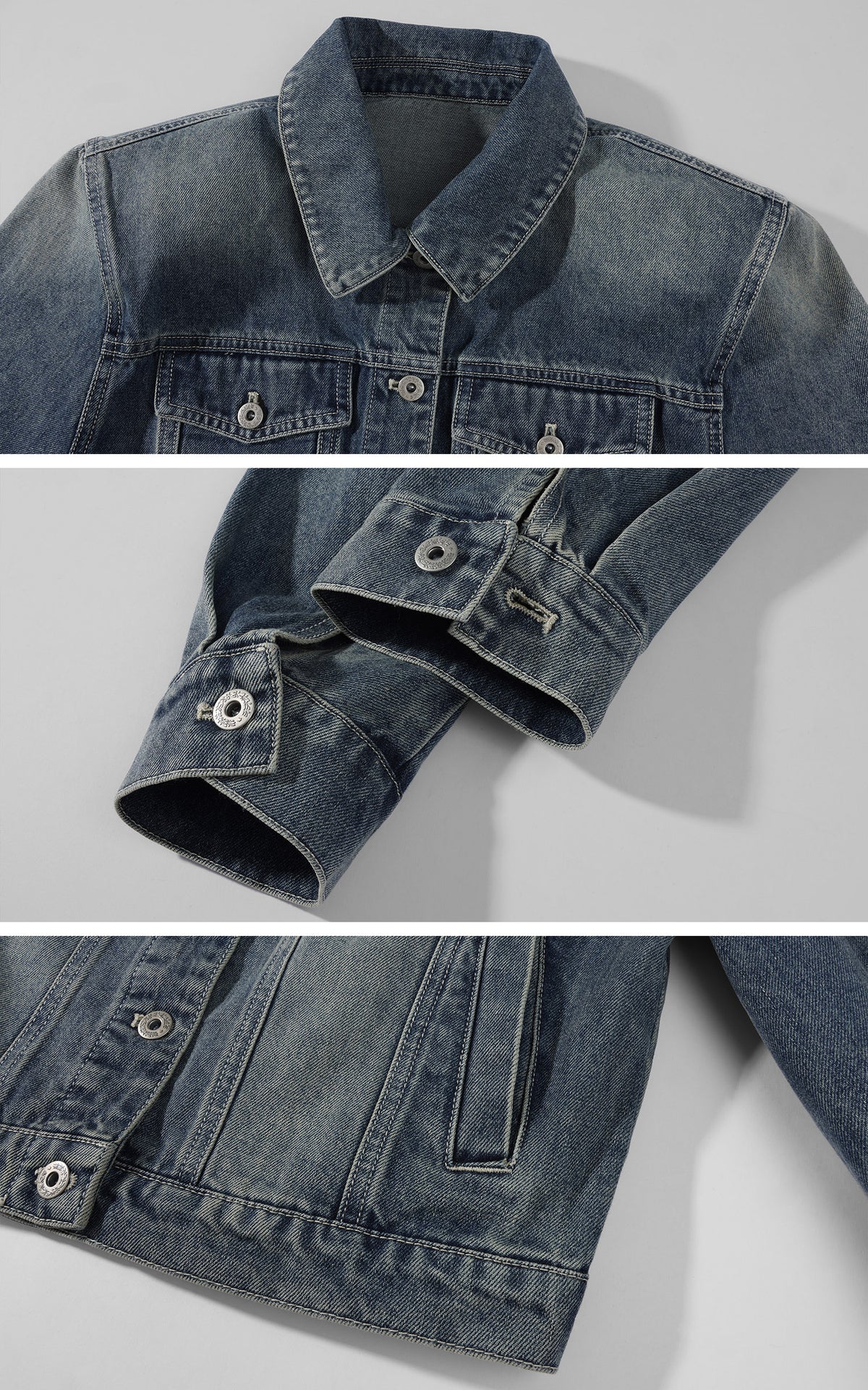 WARDEN EDGE Vintage Wash Structured Denim Jacket