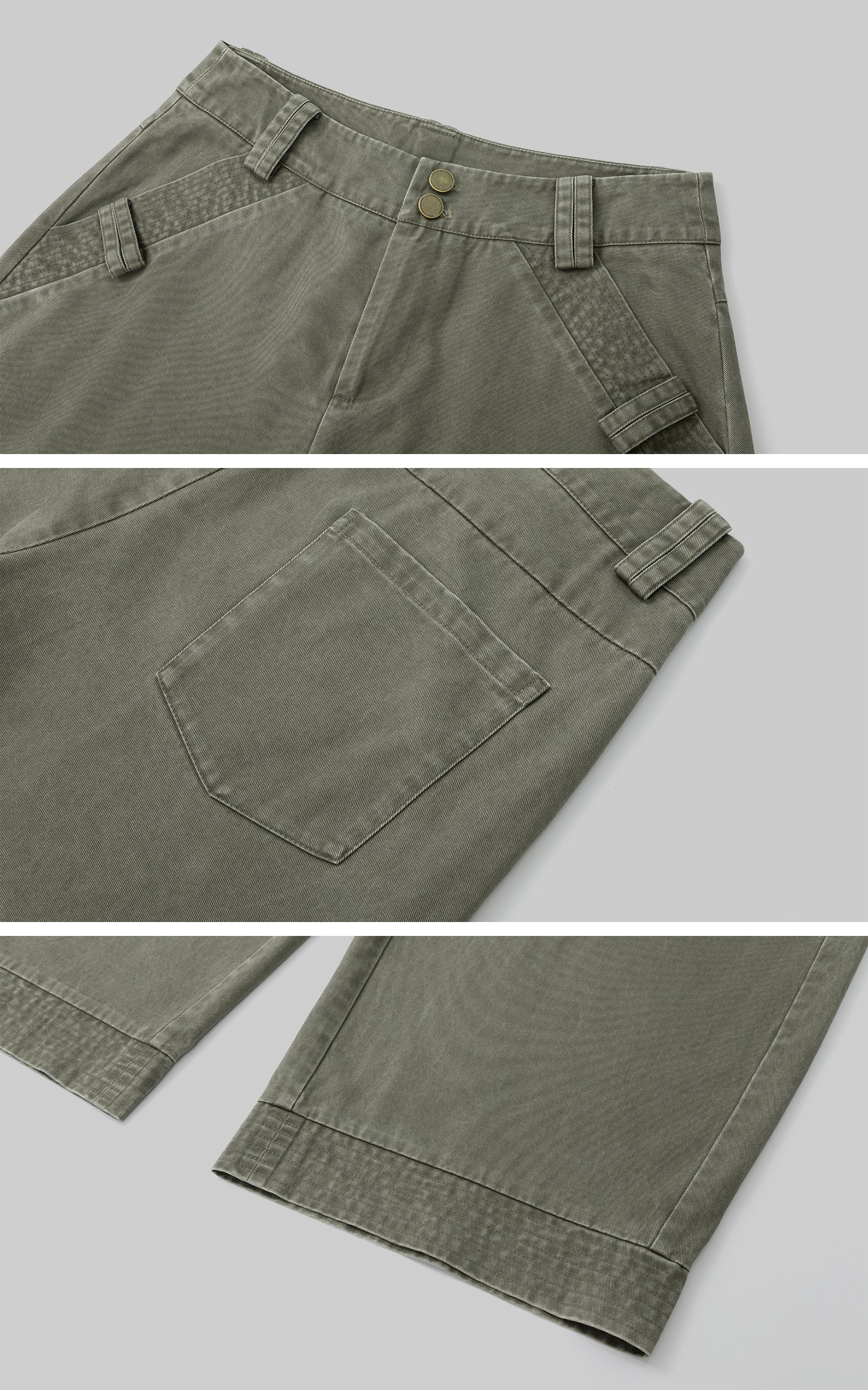 IAMXIAA Washed Olive Balloon Leg Jeans