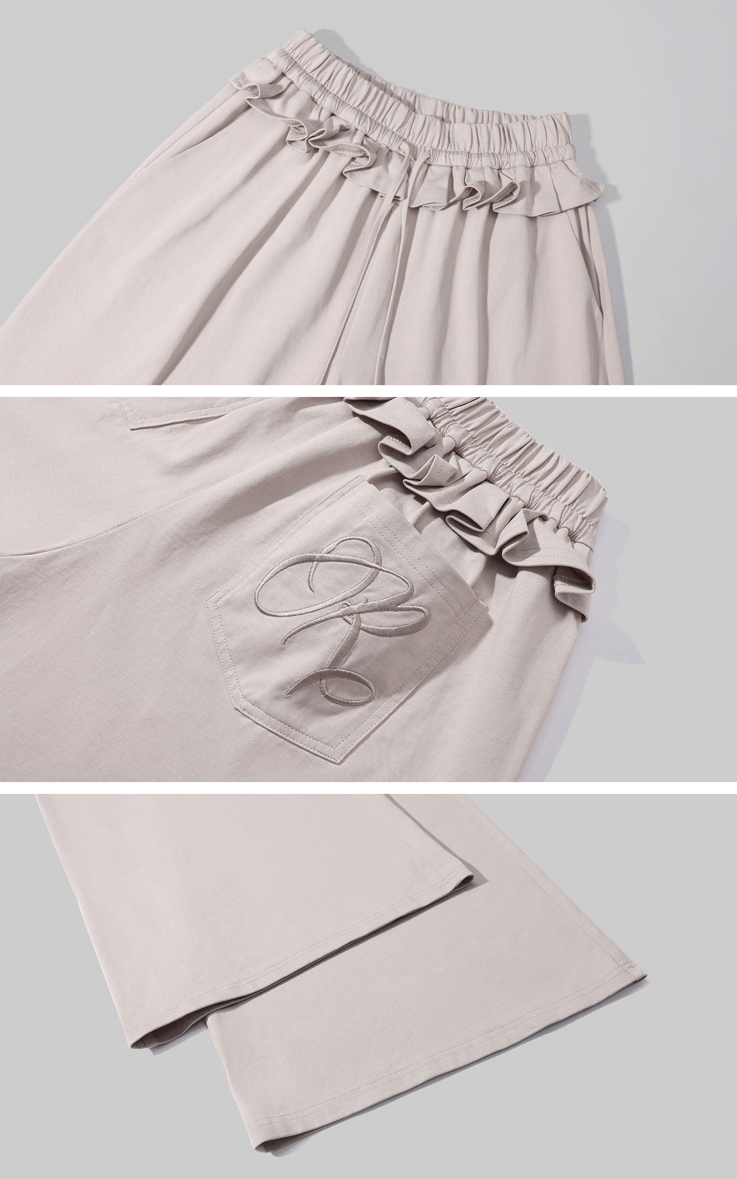 Rase le sol 크롭 집업 재킷 &amp; 와이드 팬츠 세트