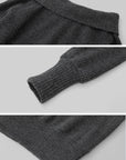 IAMXIAA Off-Shoulder Knit Sweater Charcoal Grey Pullover