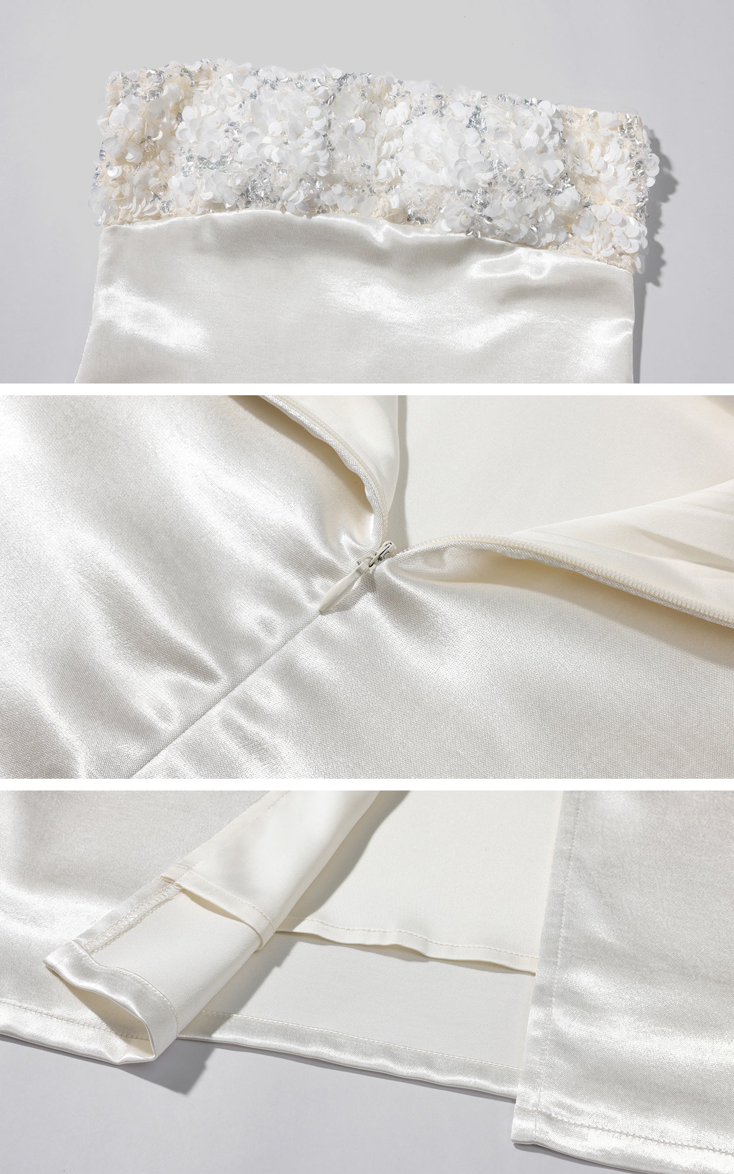 ROVENTE Robe bustier à sequins avec châle