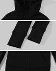 WARDEN EDGE Sculpted Zip-Up Hooded Jacket & Shorts Set