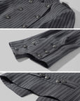 Hydrae Pinstripe Double-Breasted Military Cropped Tailored Jacket