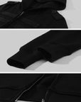 ROVENTE Cropped Hooded Utility Jacket with Zip Front and Structured Pocket Detail