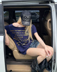 Rase le sol Navy Oversized Graphic T-Shirt with Gold Print