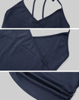 IAMXIAA Y2K Backless Halter Top & Low Rise Ruched Flare Pants Set
