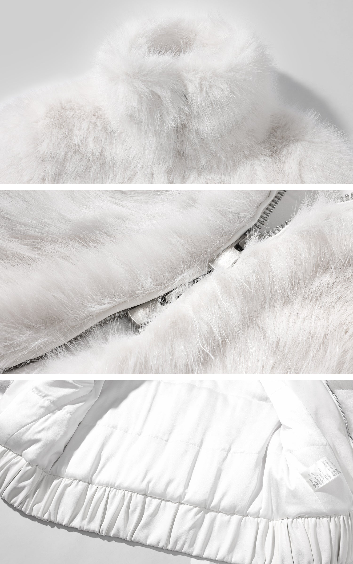 Veste matelassée courte en fausse fourrure