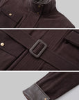 IAMXIAA Belted Utility Jacket with Stand Collar and Multi-Pocket Details