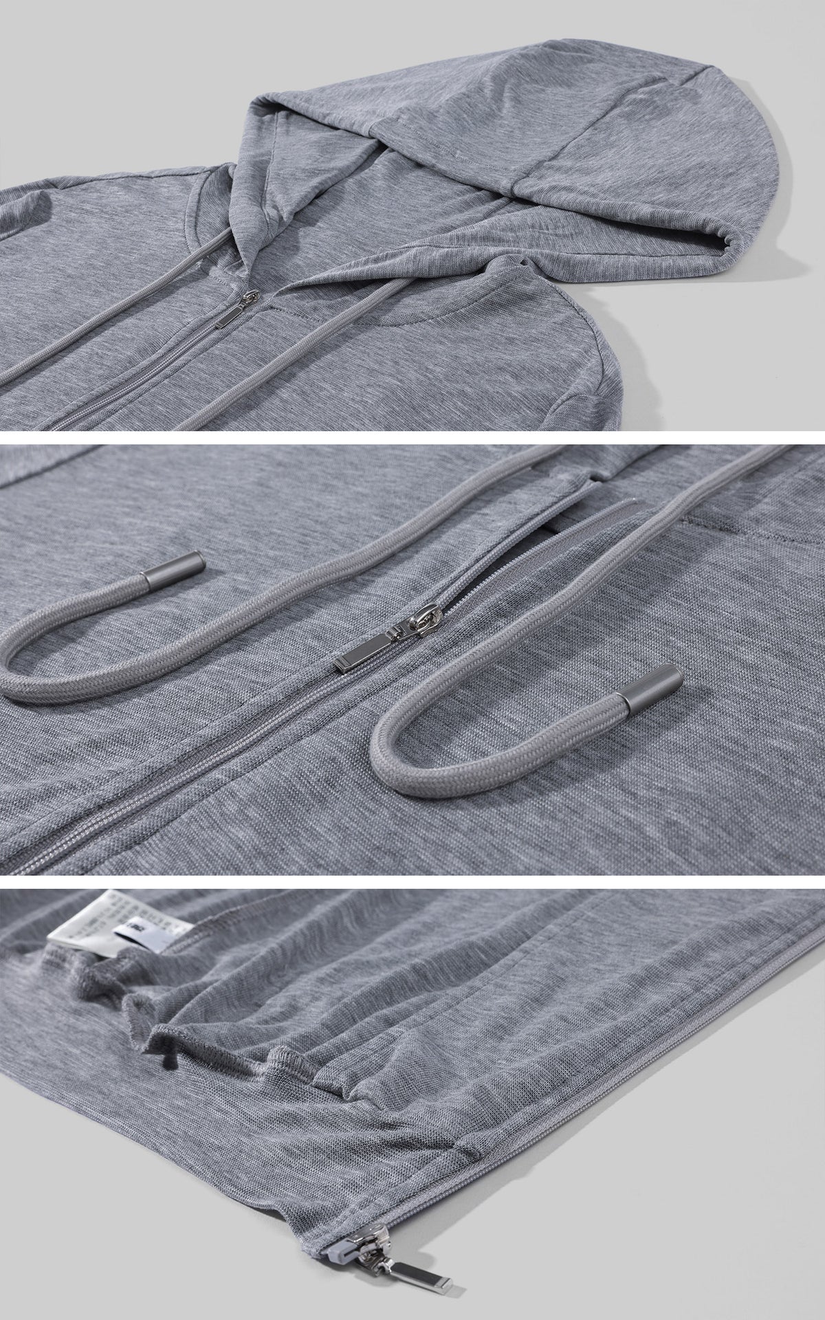 WARDEN EDGE Minimal Zip Hoodie &amp; Camisole &amp; Wide Leg Pants Three Piece Set