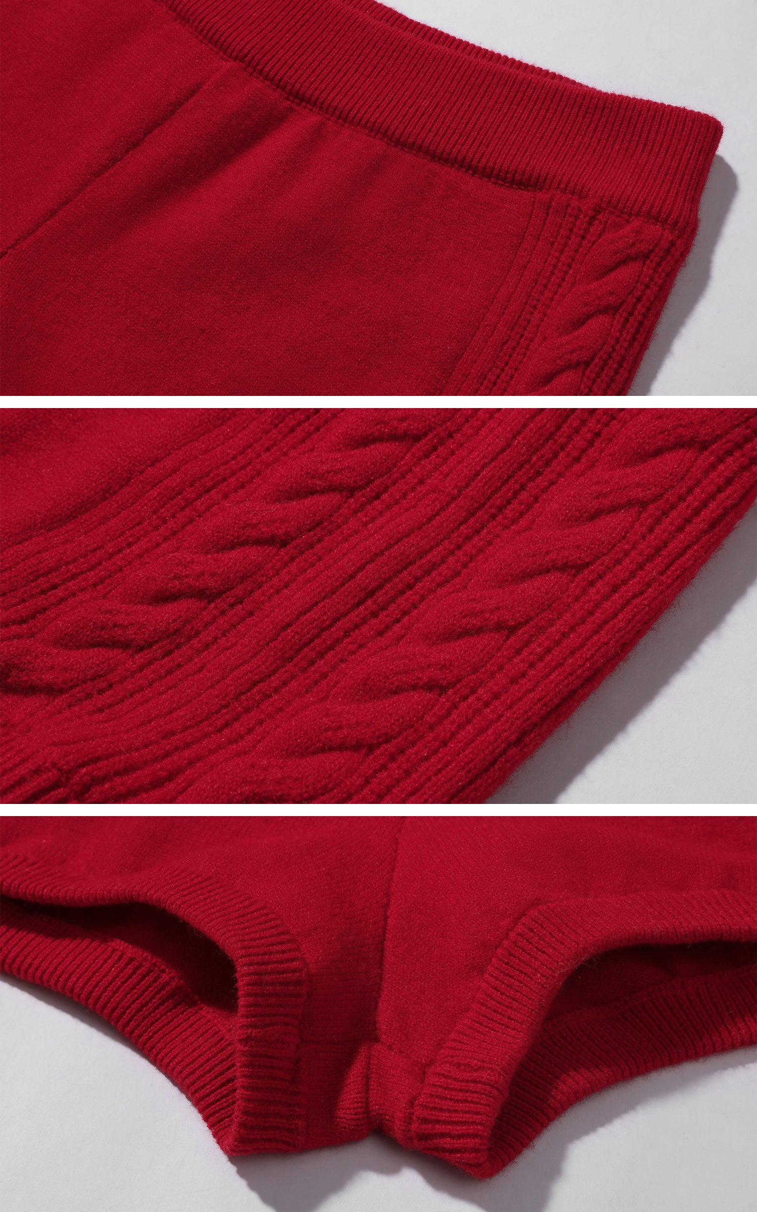 Ensemble 3 pièces : pull ajusté à torsades, short et caraco superposé orné de dentelle