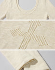 Rase le sol Hollow Cross Knit Maxi Dress