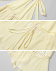 ROVENTE Haut dos nu transparent & Ensemble jupe asymétrique en mousseline