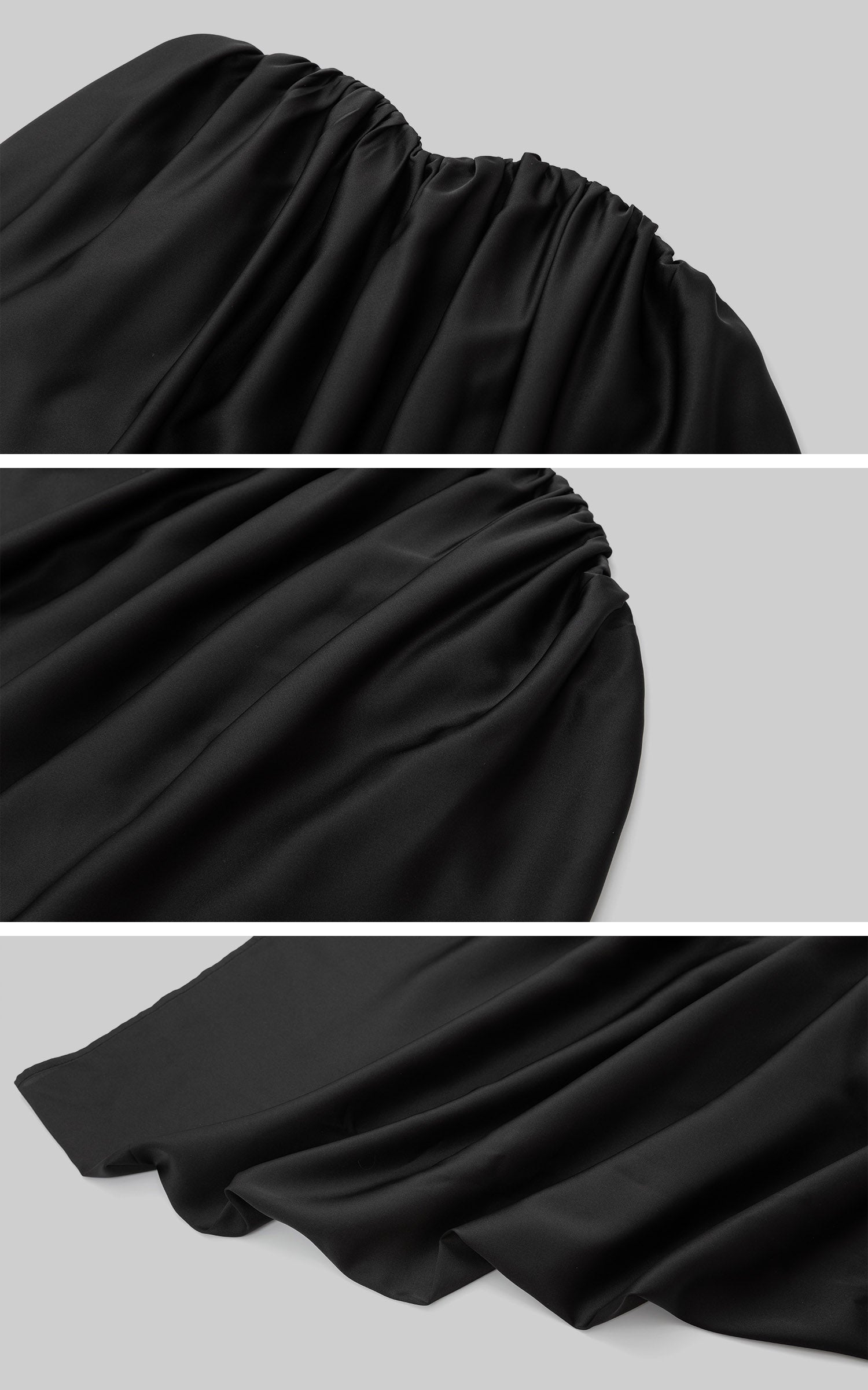IAMXIAA Draped Strapless Bubble Hem Tube Top