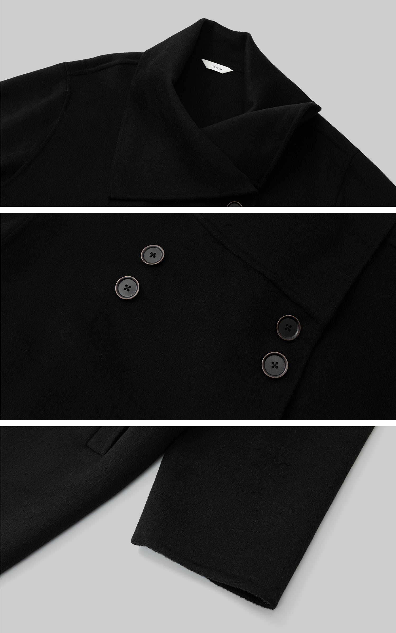 IAMXIAA アシンメトリックカラー ロングコート