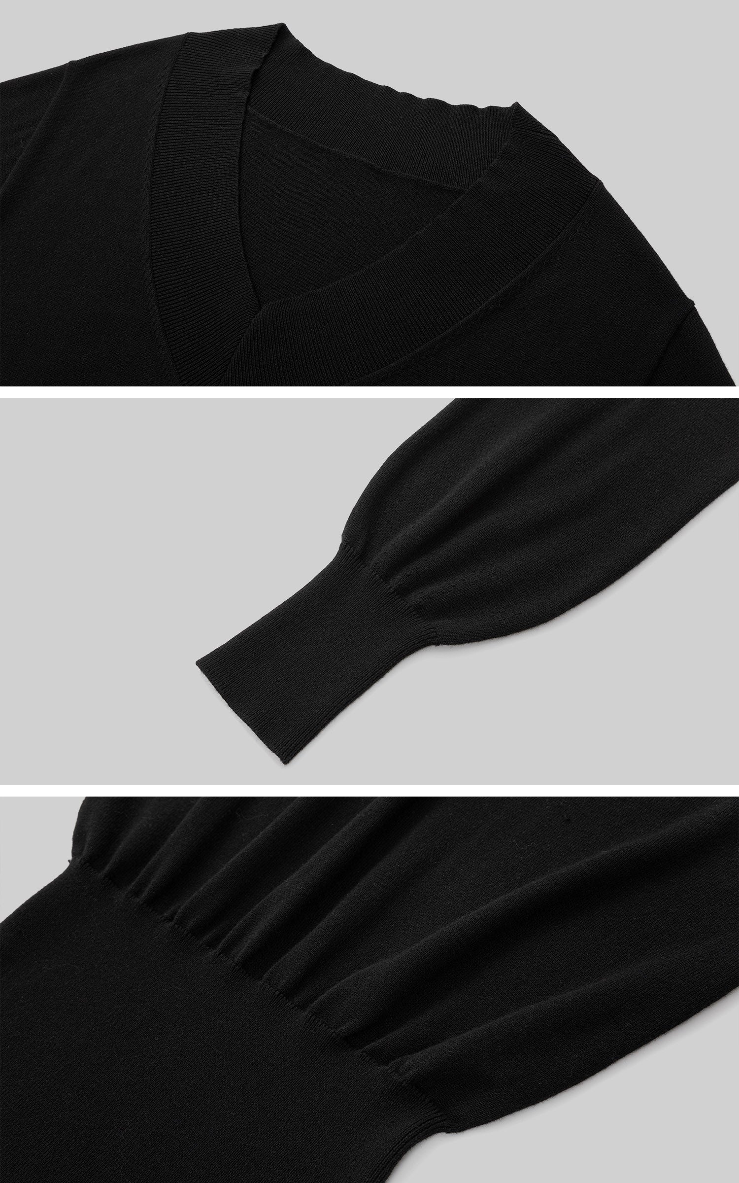 IAMXIAA Deep V Relaxed Longline Knit Sweater