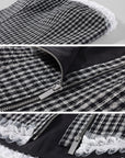 Rase le sol Black & White Gingham Structured Strapless Corset Top