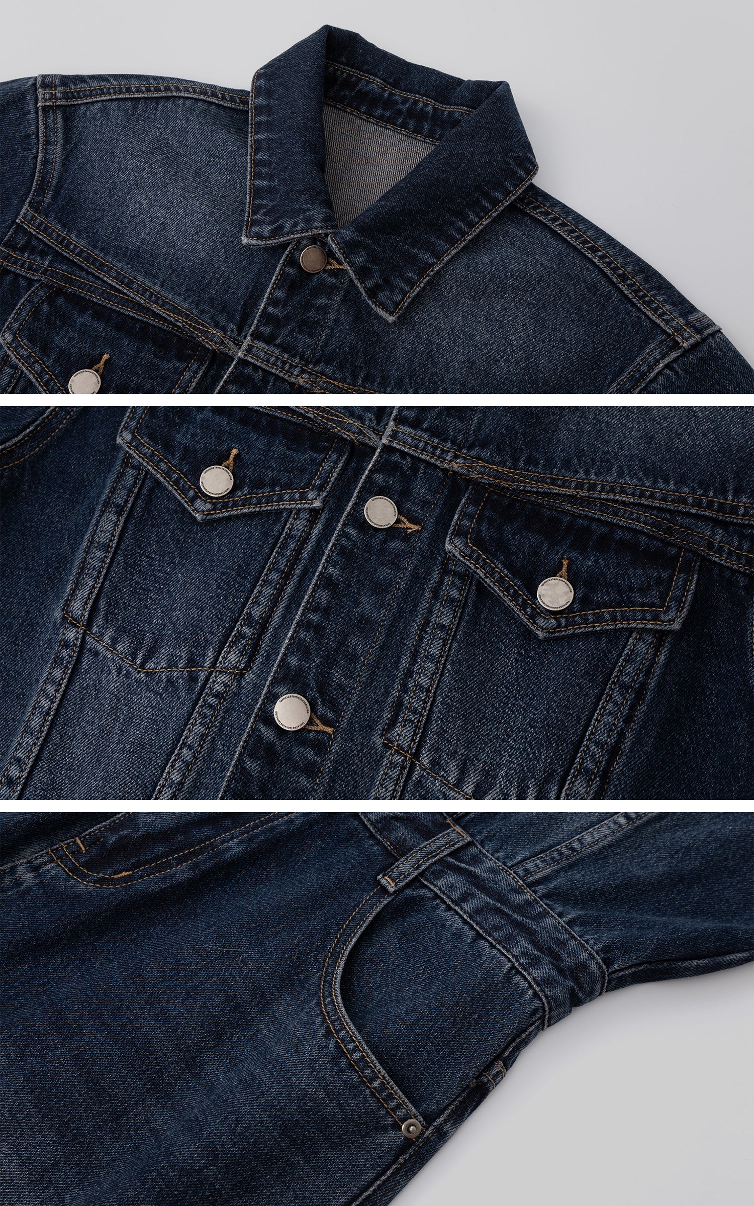 IAMXIAA Dark Wash Denim Jumpsuit Vintage Utility Style