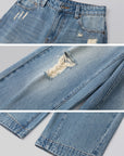 IAMXIAA Light Wash Distressed Baggy Jeans