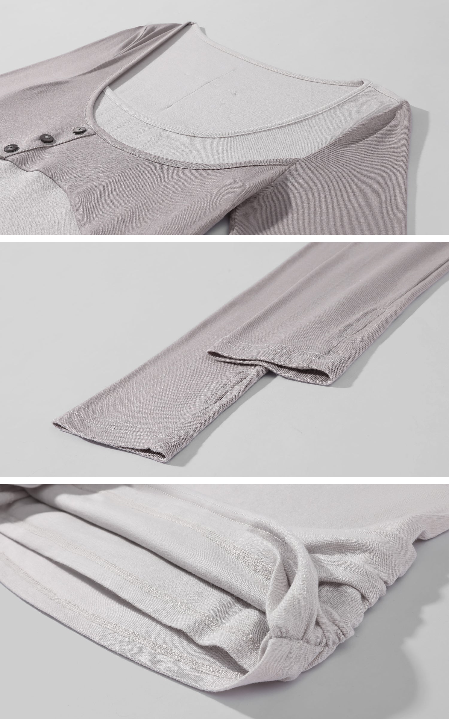 Rase le sol Layered Panel Fitted Long Sleeve T-Shirt