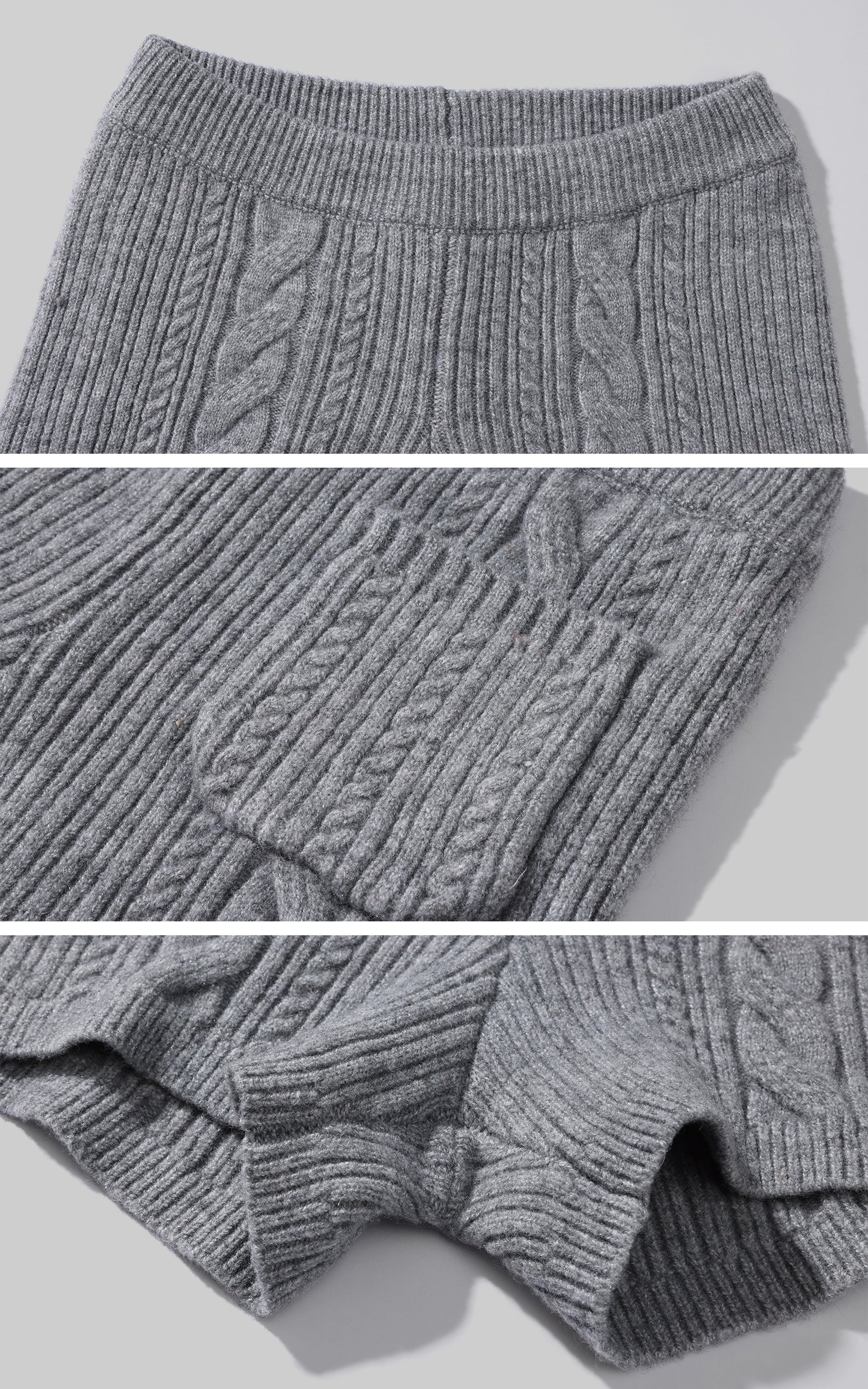 WARDEN EDGE Cable Knit Sweater &amp; Shorts Set with Matching Leg Warmers