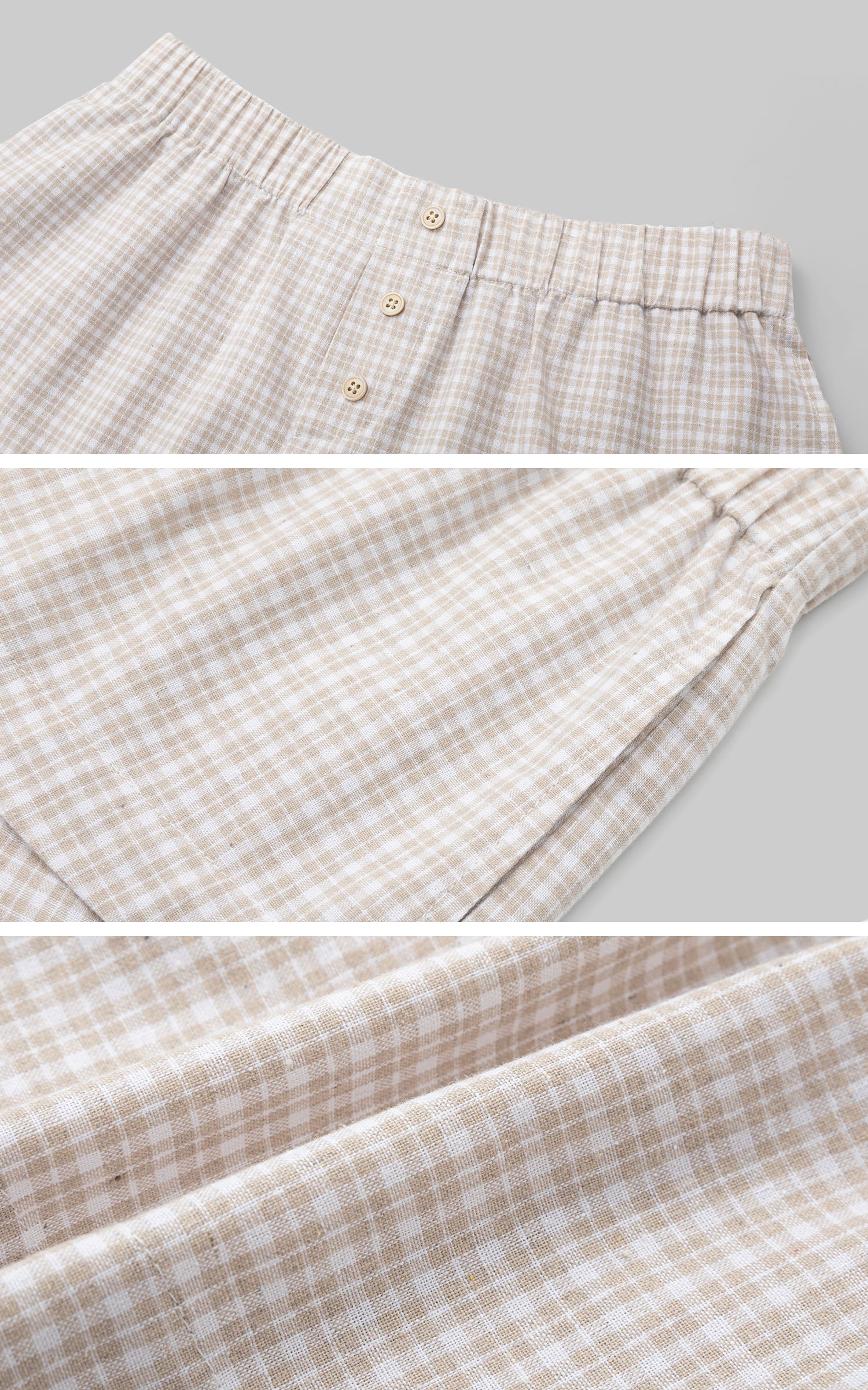 IAMXIAA Vintage Check Fitted Shirt &amp; Shorts Set