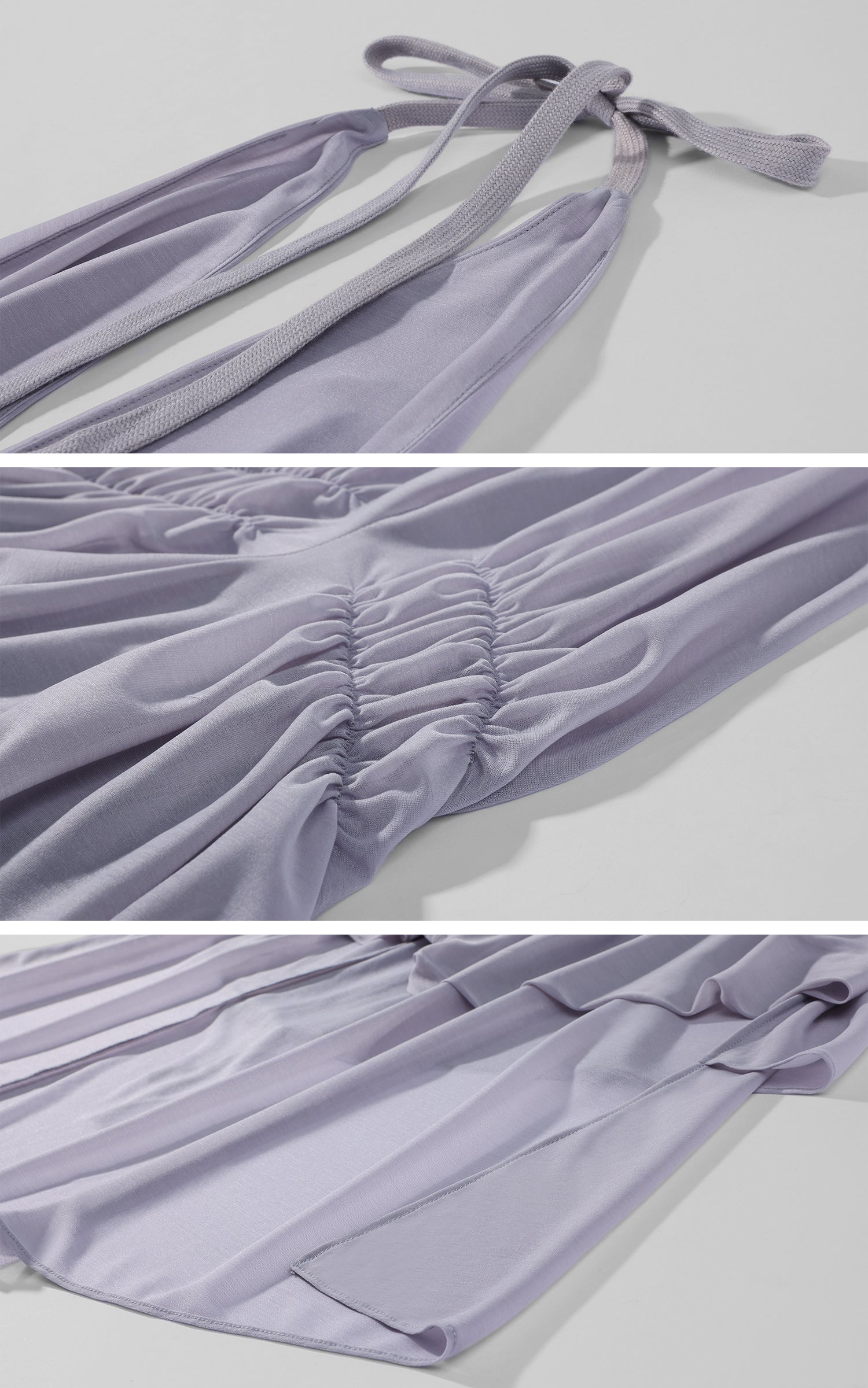 0122stepll Plunge Halter Drape Top