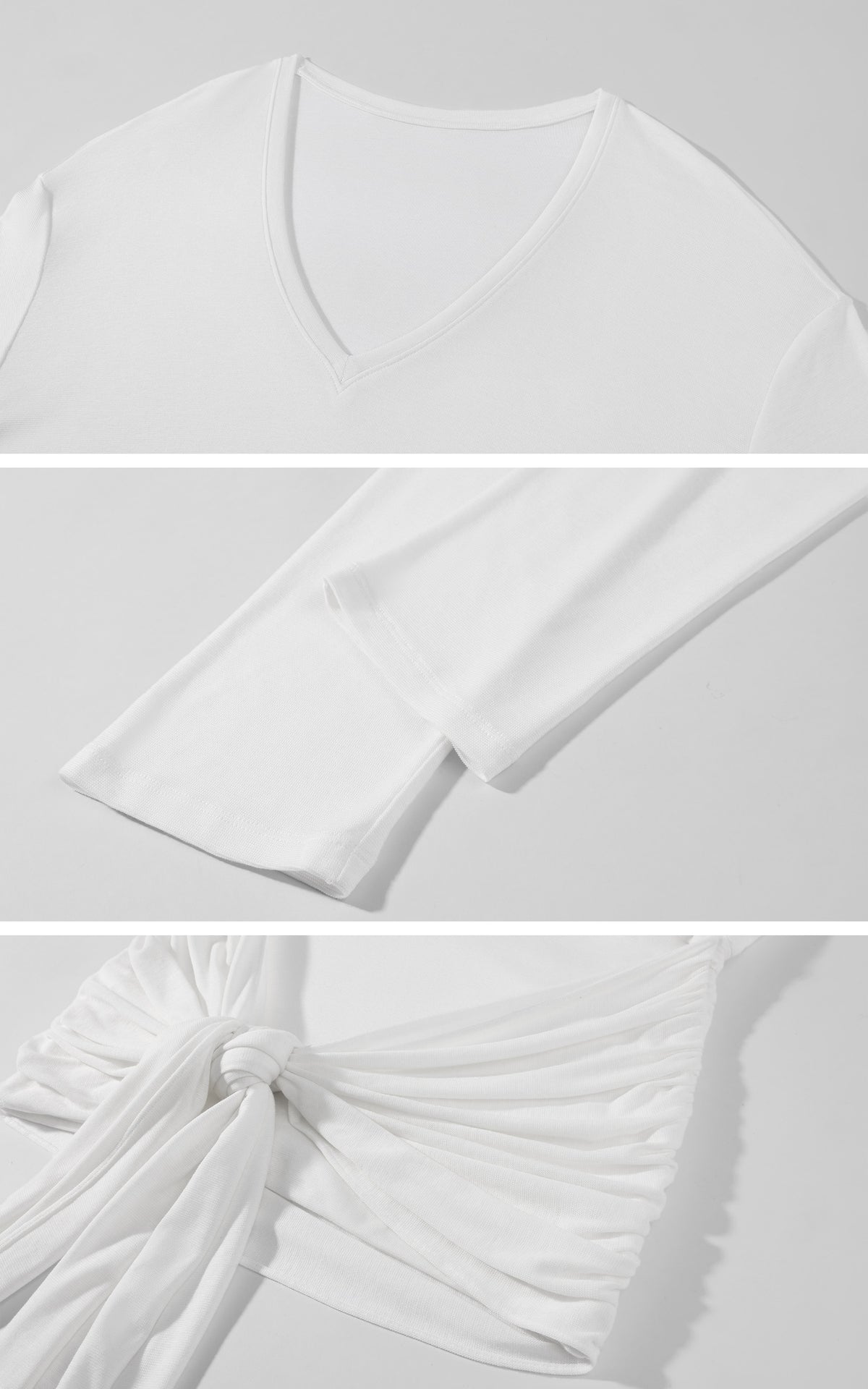 ROVENTE Robe courte drapée à nœud et col en V