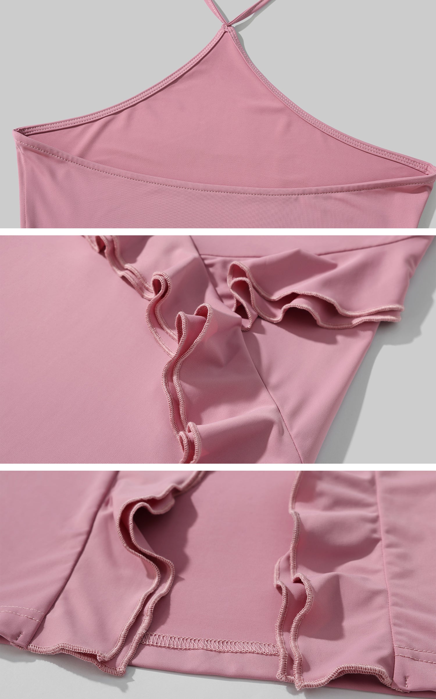 DreamyNerd Ruffle Cutout Halter Maxi Dress - PINKPARKS