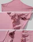 DreamyNerd Ruffle Cutout Halter Maxi Dress - PINKPARKS