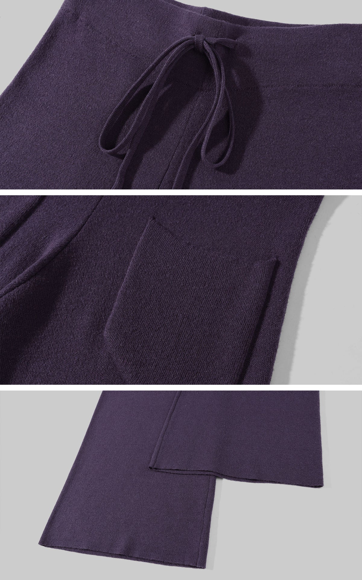 ROVENTE Knit Zip-Up Hoodie &amp; Drawstring Wide-Leg Pants Set