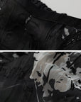 DOINDULGE Sheer Texture Shirt & Long Skirt Set with Abstract Shadow Print