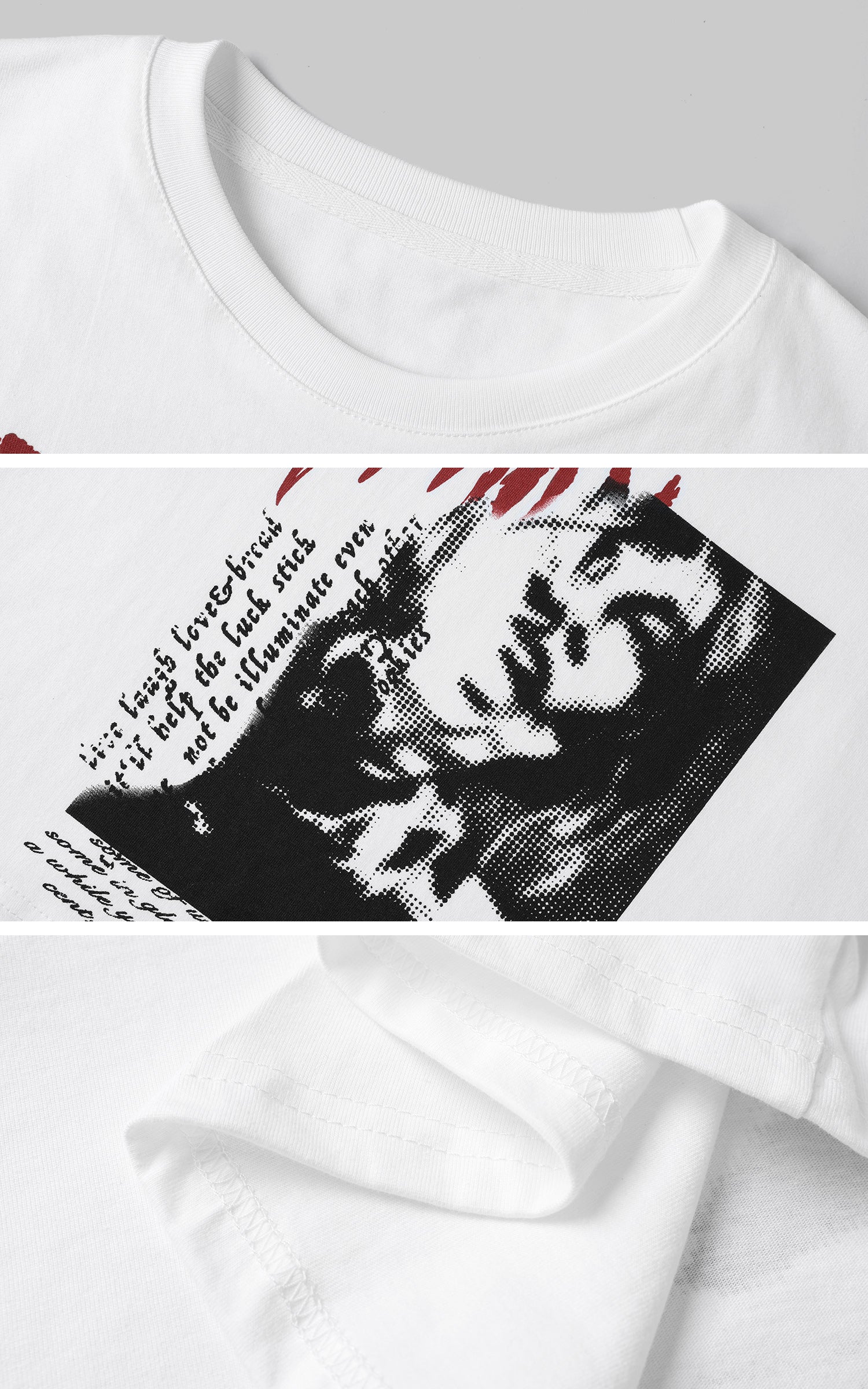 WARDEN EDGE Distressed Portrait Graphic Oversized Cropped Tee - PINKPARKS
